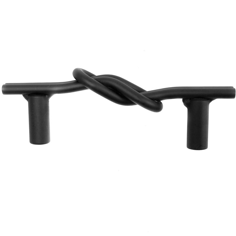 Matte Black Steel Knot Bar Pull with Mounting Hardware