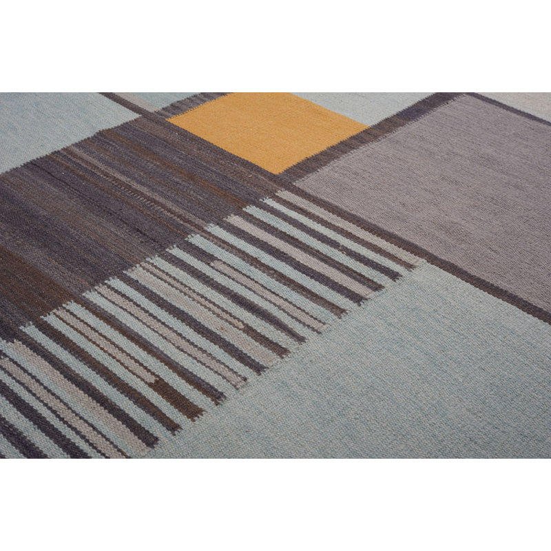 Plaid Area Rug in Gray/Blue