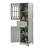 Tall Bathroom Cabinet, Freestanding Storage Cabinet With Drawer And Doors, MDF Board, Acrylic Door, Adjustable Shelf, Grey-1262337285