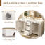 Meuble-lavabo double de 60 po sculpté de style français avec lavabo intégré en résine — 4 portes à fermeture en douceur et 3 tiroirs