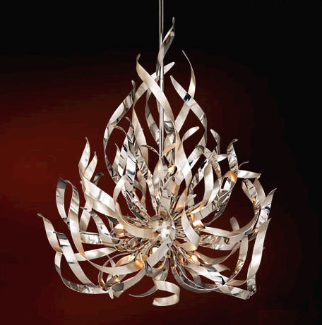 Graffiti 34" Hand-Worked Iron Chandelier
