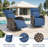 Arcturus Patio Recliner Swivel Chair With Adjustable Backrest & Footrest, All-Weather Outdoor Chaise Lounge Chair Set Of 4 With 2 Side Table-1785451159