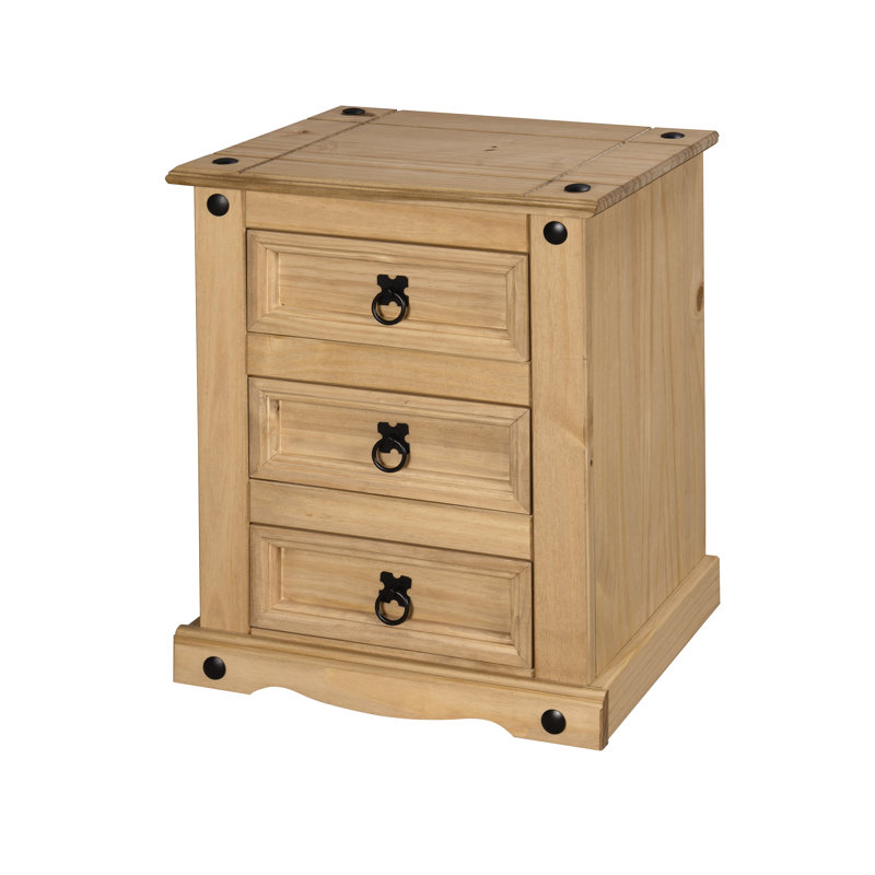 48cm W Solid Wood Bedside Table