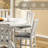 5 Piece Expandable Drop Leaf Dining Table Set with 4 Upholstered Chairs, Solid Wood Round Counter Height Kitchen Table and Chairs Set, Mid-Century Modern Farmhouse Dining Room Table Set-1154568146