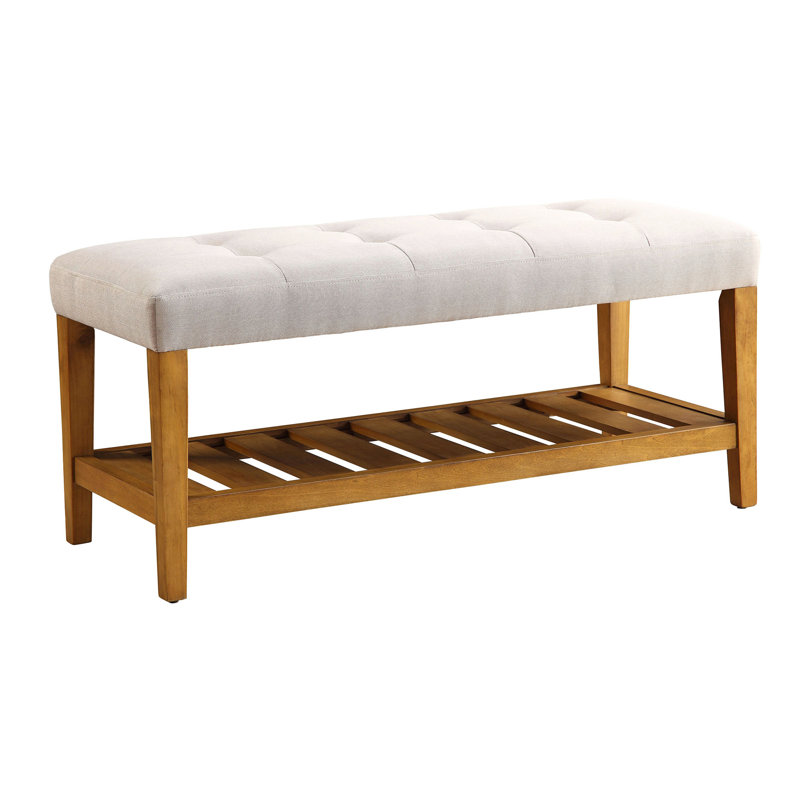 Banc capitonné capitonné, Gris clair