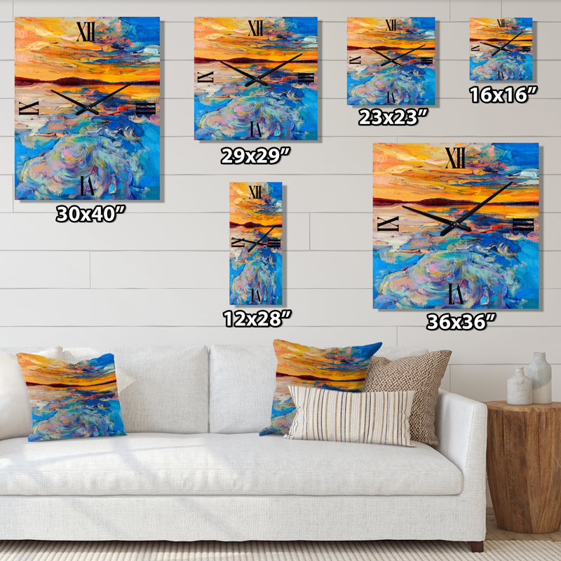 Horloge murale Sunset Over Whirly Waves, Grand