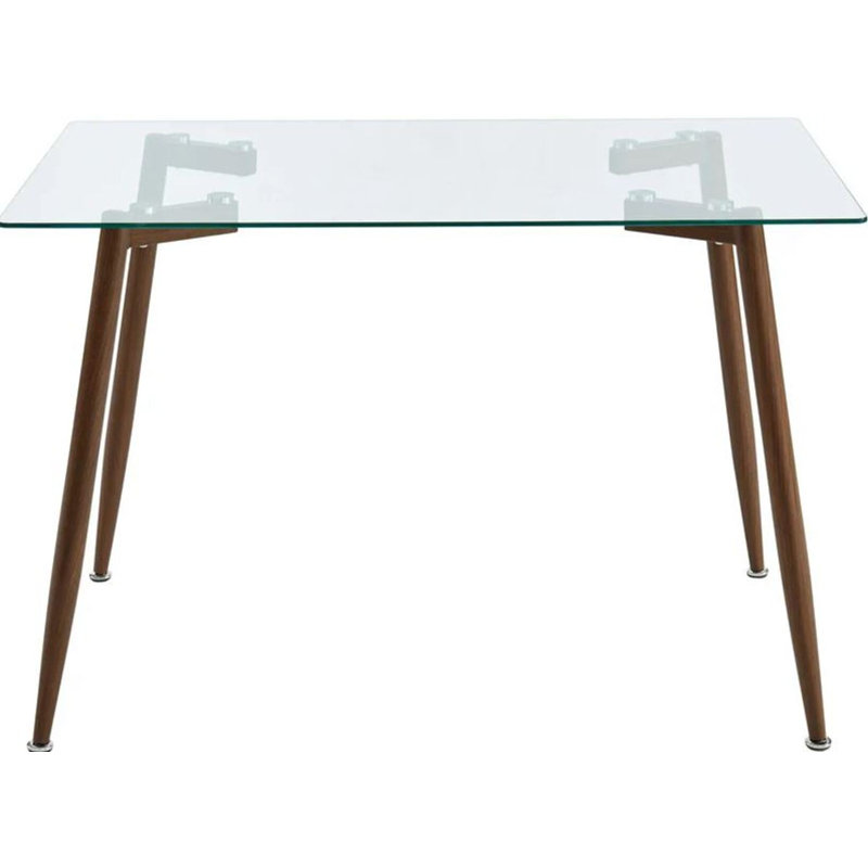 Table de salle à manger en verre trempé Praga, H 29,5 po x L 55 po x l 33 po