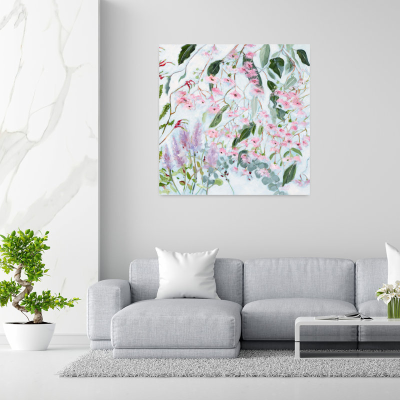 Art contemporain de fleur de gomme, H 48 po x l 48 po