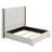 Tall Headboard Upholstered Bed With Vertical Striped And Wingback Design