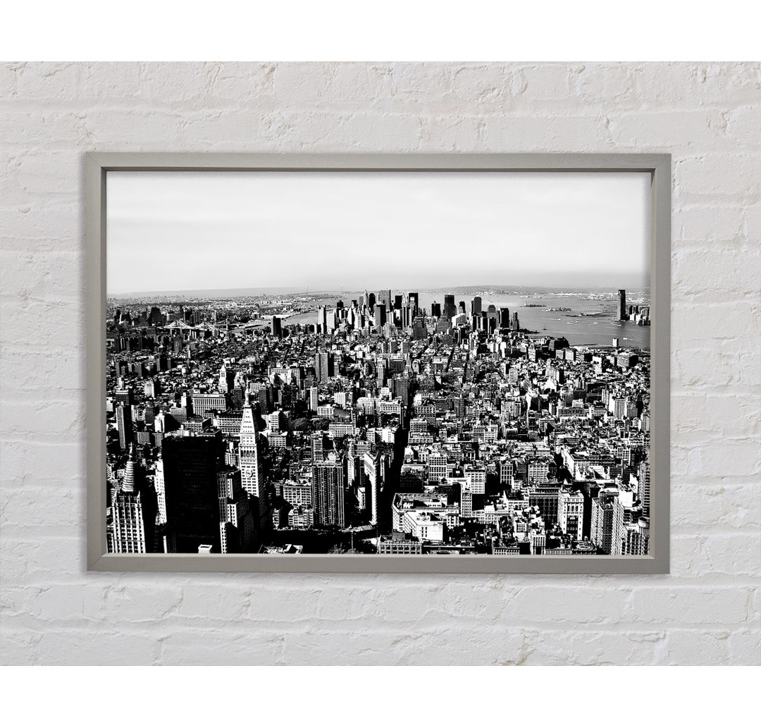 Chicago Distance B N W - Single Picture Frame Kunstdrucke auf Leinwand