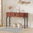 Fluted Console Table with Storage,Wood Sofa Table with Sliding Door,Entryway Table with Storage Space for Living Room-1041542684