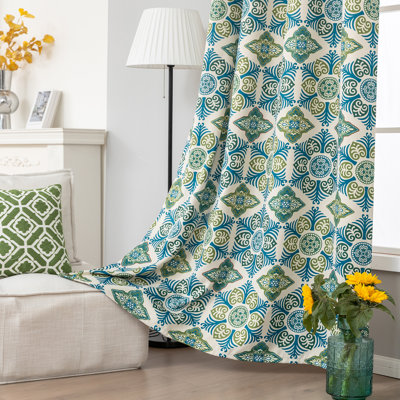  80% Blackout Curtains for Bedroom, Geometry Window Drapes 63 Inch Length for Living Room, Thermal Insulated Grommet Curtains, 2 Panels