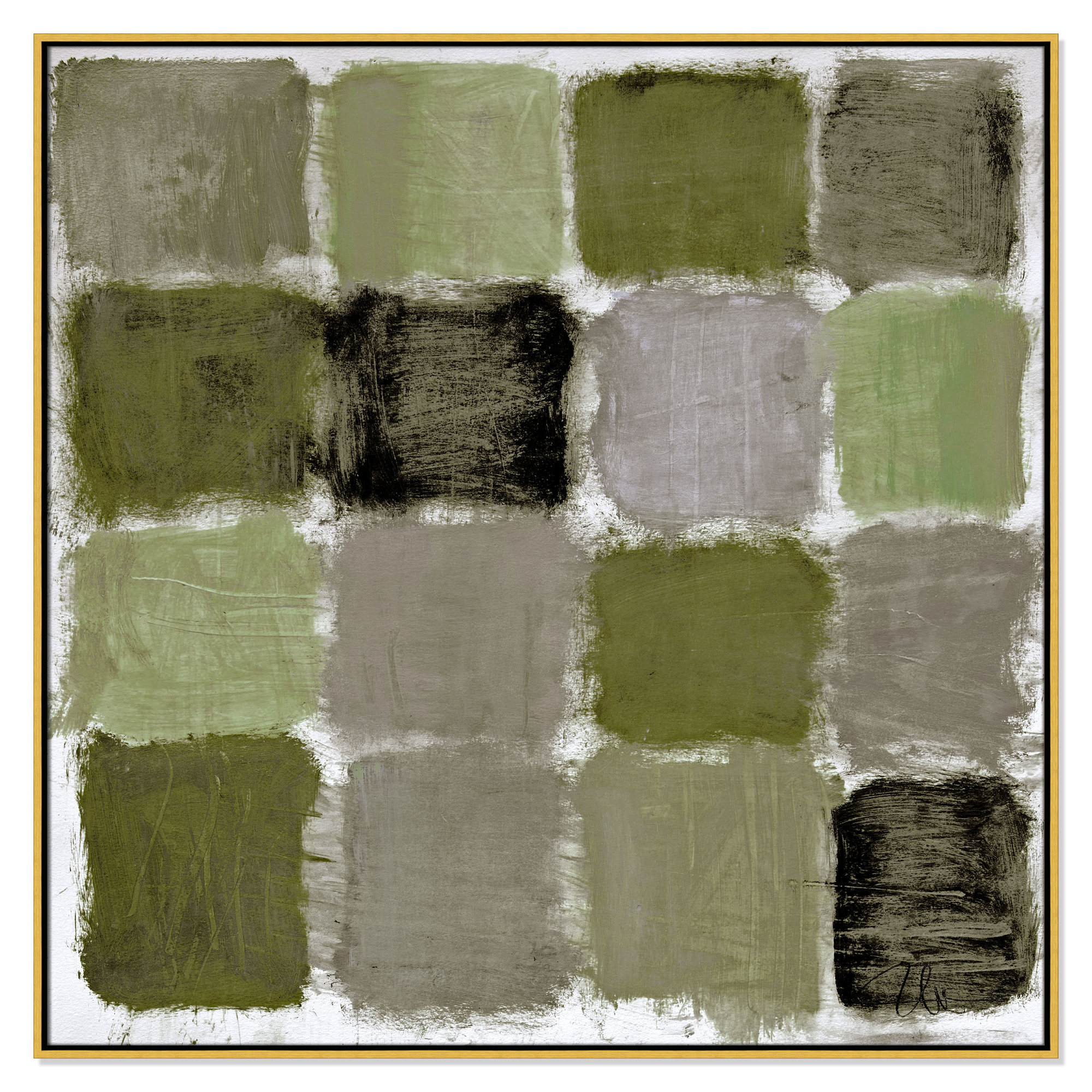 Powder Room Reflections Print by , Gold, 46.5" H x 46.5" W