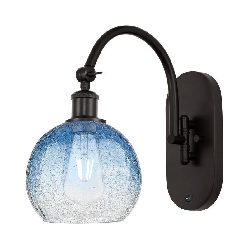 Applique murale pivotante 1 lumière Ballston - Appleton, Bronze frotté à l'huile, Bleu saphir