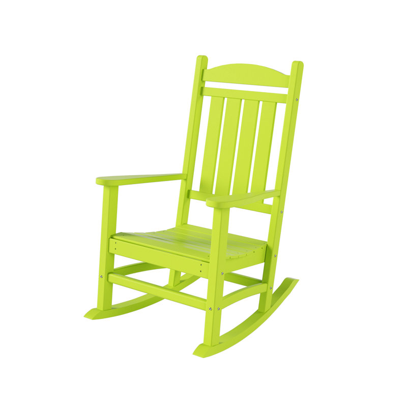 Chaise berçante d'extérieur en plastique Vinnie Potwin, Limette