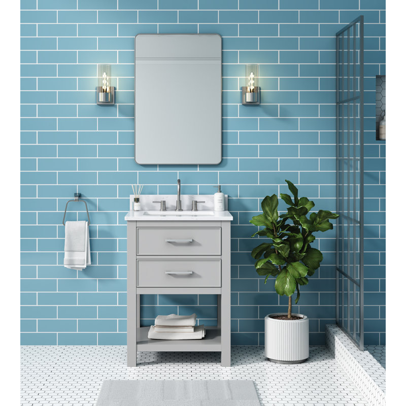 Brooks 25'' W Single Vanity, Chilled Gray, Nickel