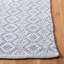 Tapis ivoire / bleu en coton tissé à la main et à plat Whorton-68790972