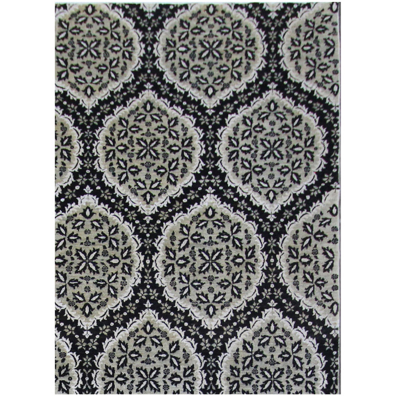 Geometric Hand Knotted Area Rug, Rectangle 132 x 175cm