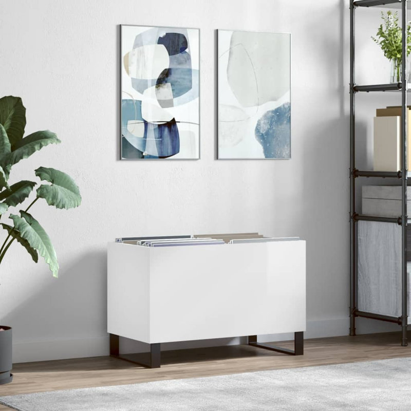 48cm H Media Cabinet, High Gloss White