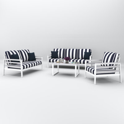 Townsend 4 Person Seating Group With Sunbrella Cushions by Birch Lane