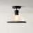 1-Light Outdoor Flush Mount Ceiling Light, Matte Black, Seeded Glass Shade, Weather Resistant