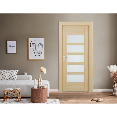 Avon 07-07 Panelled Manufactured Wood and Glass Interior Door Slab