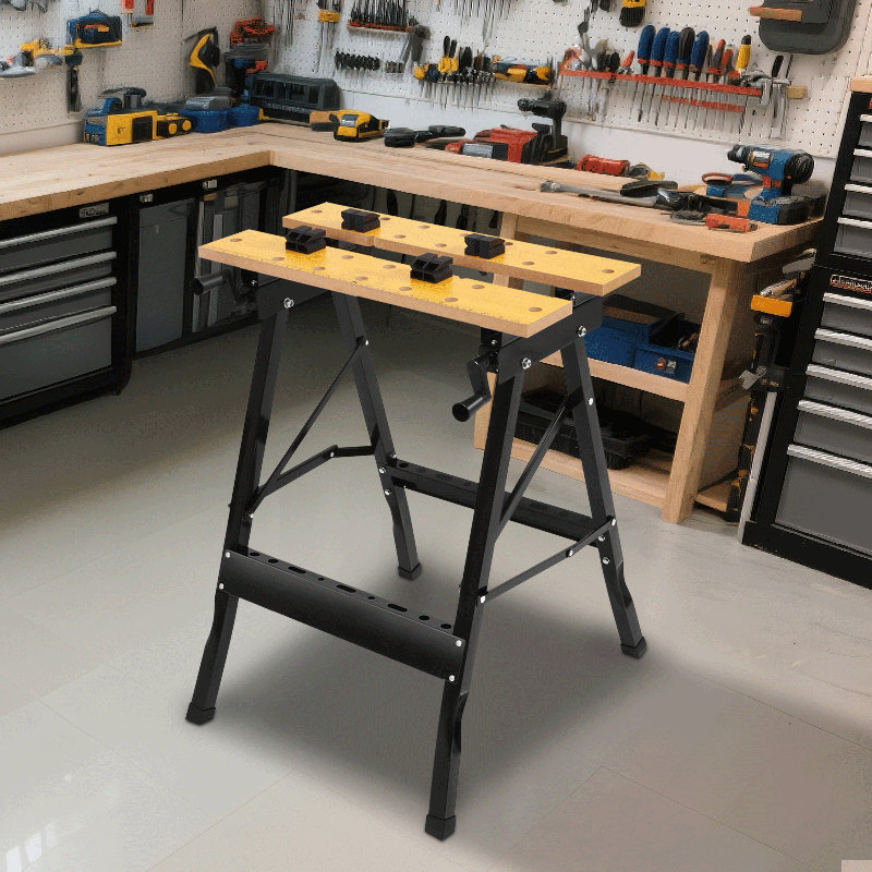 Établi réglable et pliable
