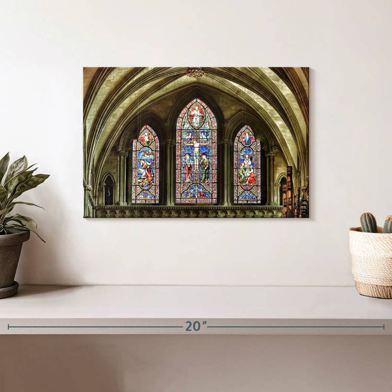Vitrail cathédrale Lilie, H 8 po x l 12 po