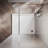 40”W*74”H Frameless Shower Screen with 8mm Clear Tempered Glass, Glass Shelves-111995223