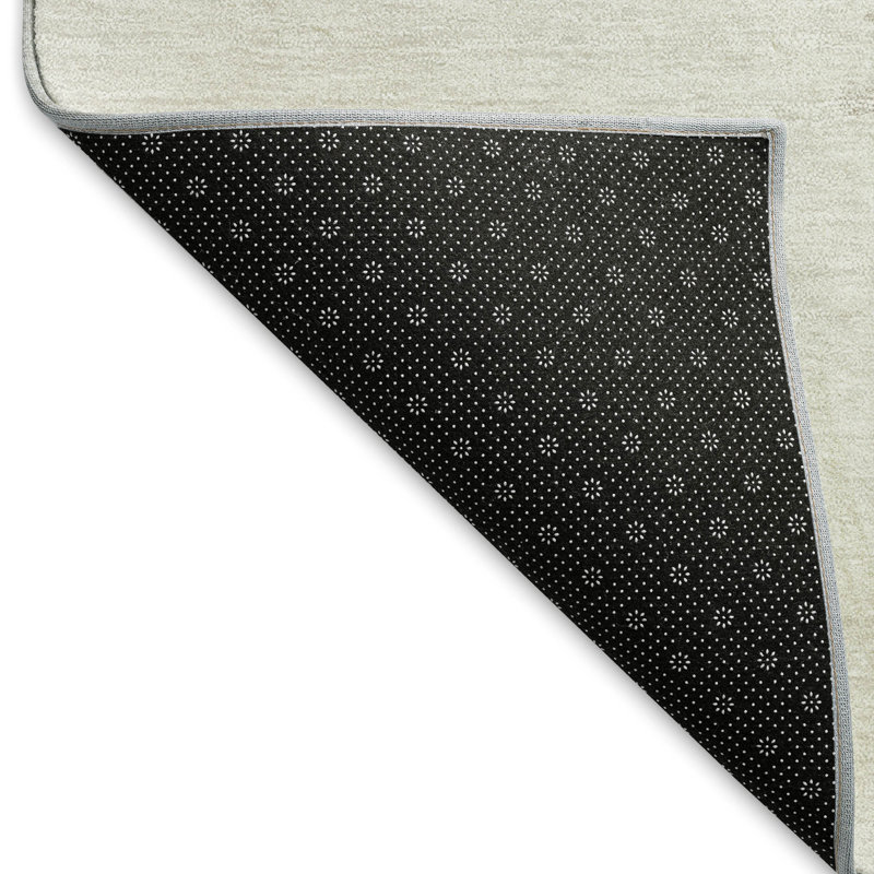 Tapis ivoire Prisco lavable à la machine de qualité supérieure, Rectangle 5 pi x 7 pi 6 po
