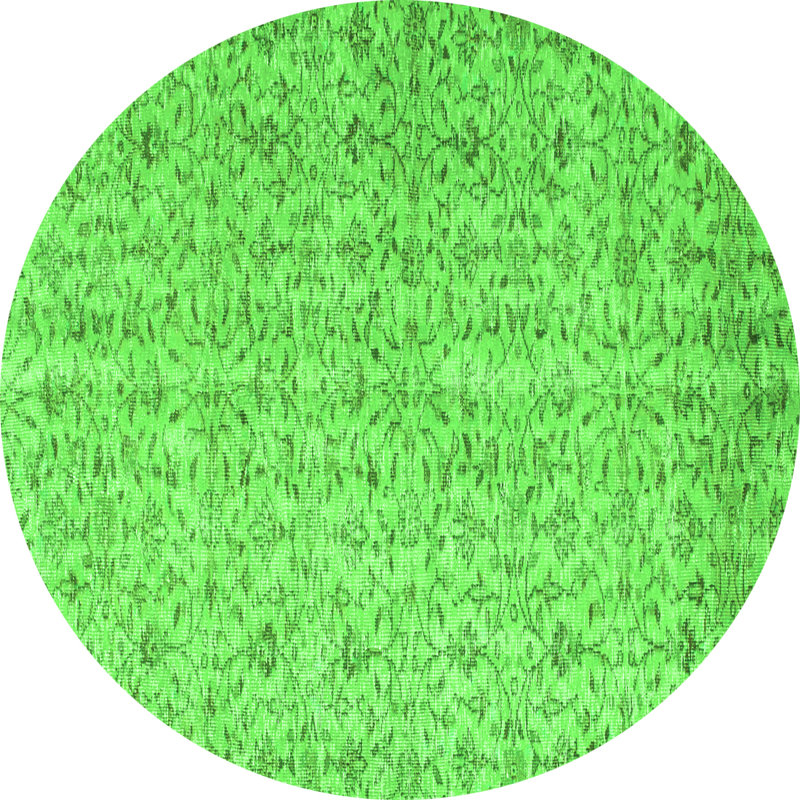 Tapis vert lavable à la machine Manuela Contemporary 953, Rond 3 pi