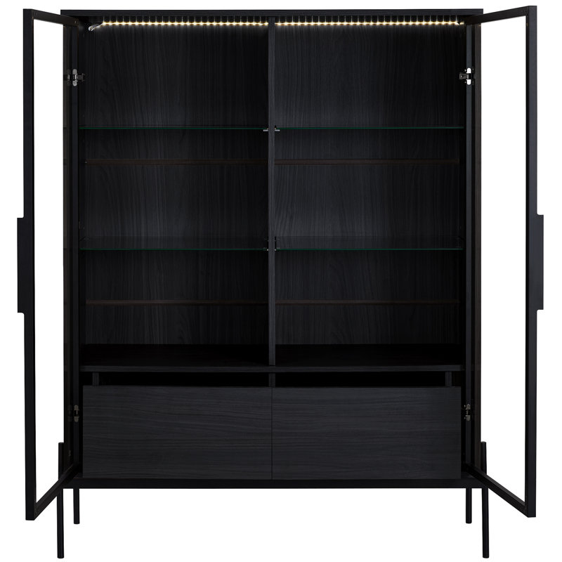 51.2'' Tall Lighted Display Cabinet with Tempered Glass Door