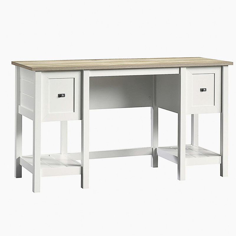 Bureau Coastal avec lot classeur latéral, finition blanche