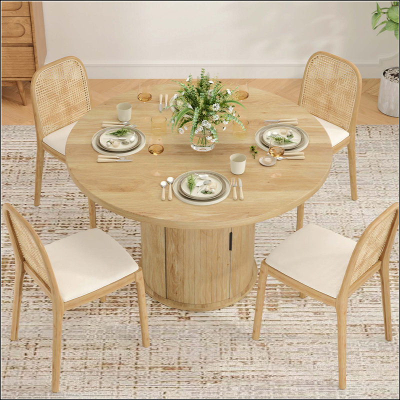 Table de salle à manger ronde pour 4 personnes, petite table de cuisine en bois avec base en métal robuste, table de salle à manger ronde moderne pour salle à manger, assemblage facile