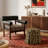 Leopard Round Ottoman With Storage, Acacia Wood Frame Small Coffee Table & Hidden Storage For Living Room Fully Assembled