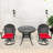 3 All-Weather Cast Aluminum Dining , 2 Swivel Chairs & 35.43" Round Table, Black, Weather , Protected, Comfortable Seating And Given Cushion For Veranda, Seats Cushions-1300392897