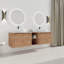 Meuble-lavabo mural 72 po avec lavabo d'art en céramique et 1 tablette de rangement, 4 portes à fermeture douce, emballage KD, contreplaqué-1720722824
