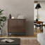 Banting 32"W Solid Hardwood 2-Shelf Modern Industrial Low Storage Cabinet with Metal Base