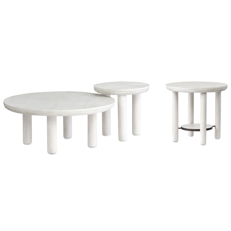 Table de cocktail Regulski, 3 pièces: 2 tables basses, table de bout