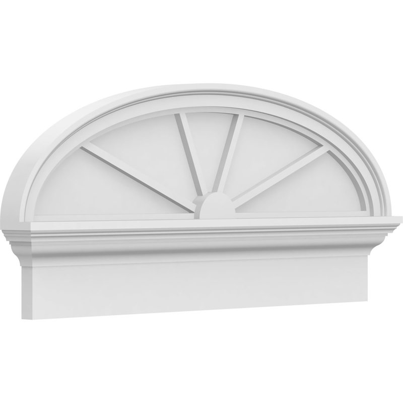 Fronton elliptique à 4 rayons de qualité architecturale en PVC, H 14 7/8 po x l 32 po x P 2 3/4 po