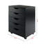 Armoire mobile à 5 tiroirs Sutton avec finition noire, H 26,05 po x l 19,03 po x P 15,85 po-1576706615