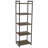 Gateshead Jamestown Narrow 5 Shelf Open Storage Bookshelf Rustic Wood Grain and Metal-438255717-405264869-438255718