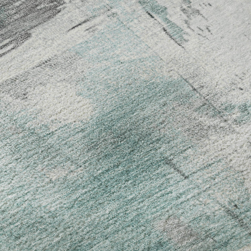 Tapis abstrait lavable à la machine de qualité supérieure AMF1685 Mehara, Rectangle 2 pi 6 po x 3 pi 10 po