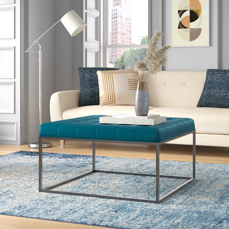 Bhorelal Upholstered Ottoman, Blue