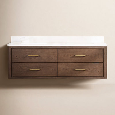 Meuble-lavabo double 60 po avec plateau Cristo