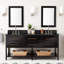 72" Robertson Double Bathroom Vanity Set with Rectangular Undermount Sinks-75247727-75247729-75247733
