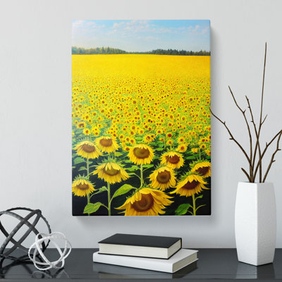 Manzer Sunflower Field Painting Vol.1 - Wrapped Canvas