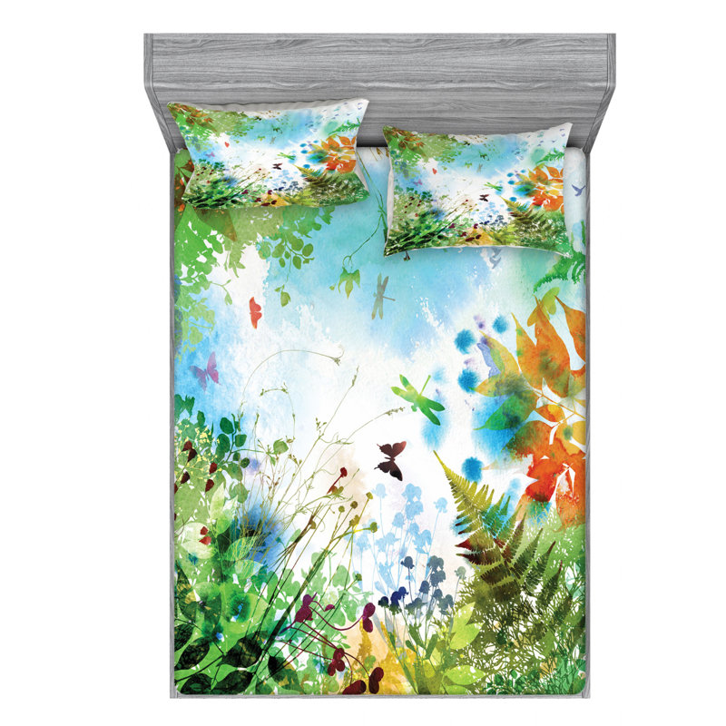 Microfiber Sheet Set, Queen Sheet Set with Fitted Sheet