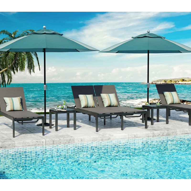 Allure Armless Adjustable Chaise (Stackable), Sandbar, Hickory