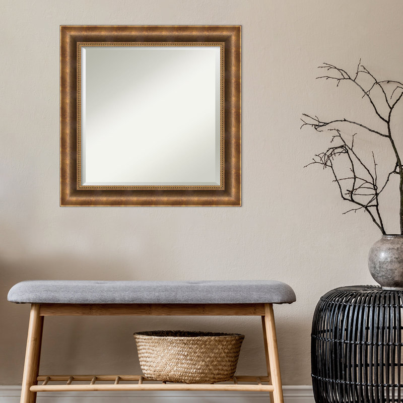 Miroir décoratif biseauté traditionnel Sova, H 25,38 po x l 25,38 po